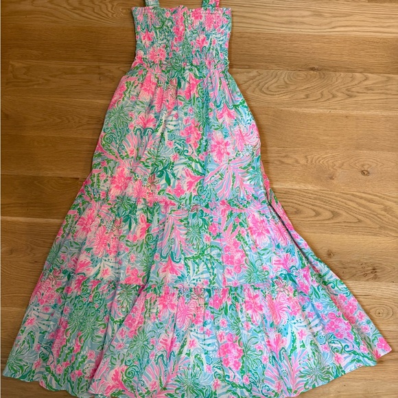 NWT Lilly Pulitzer Pink, Mint & Blue Floral Maxi Dress Size Small - Picture 3 of 4